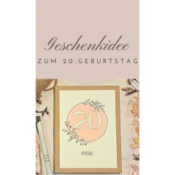 Personalisierte Geldgeschenk Geschenkbox zum 20. Geburtstag – Geschenkidee mit Namen & Glückwunschkarte