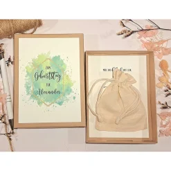 Personalisierte Geldgeschenkbox zum Geburtstag für Künstler – Kreative Geschenkidee mit Glückwunschkarte & Leinensäckchen