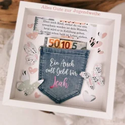 Personalisierte Geldgeschenk-Karte zur Jugendweihe, Originelle Geschenkidee Jugendweihe, Kreatives Geldgeschenk