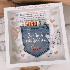 Personalisierte Geldgeschenk-Karte zur Jugendweihe, Originelle Geschenkidee Jugendweihe, Kreatives Geldgeschenk