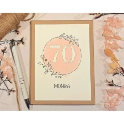 Personalisierte Geldgeschenk-Box zum 70. Geburtstag – Geschenkidee mit Namen & Glückwunschkarte