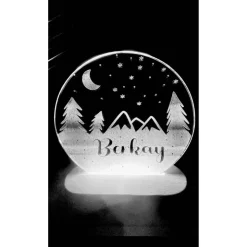 Personalisierte  Geschenk-  Deko Nachtlicht - Geschenk Geburtstag  -Weihnachtgeschenk für alle Familien-Winter-Wald-Mond