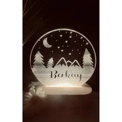 Personalisierte  Geschenk-  Deko Nachtlicht - Geschenk Geburtstag  -Weihnachtgeschenk für alle Familien-Winter-Wald-Mond