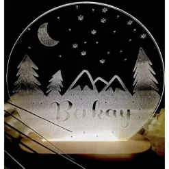 Personalisierte  Geschenk-  Deko Nachtlicht - Geschenk Geburtstag  -Weihnachtgeschenk für alle Familien-Winter-Wald-Mond