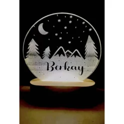 Personalisierte  Geschenk-  Deko Nachtlicht - Geschenk Geburtstag  -Weihnachtgeschenk für alle Familien-Winter-Wald-Mond