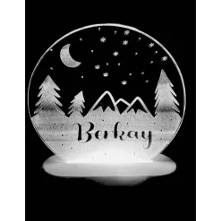 Personalisierte  Geschenk-  Deko Nachtlicht - Geschenk Geburtstag  -Weihnachtgeschenk für alle Familien-Winter-Wald-Mond