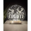 Personalisierte  Geschenk-  Deko Nachtlicht - Weihnachtgeschenk für alle Familien-Rentierfamilie-Schnee- Wald-