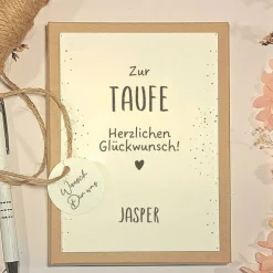Personalisierte Geschenkbox als Taufgeschenk für Jungen und Mädchen | Geldgeschenk zur Taufe