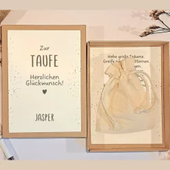 Personalisierte Geschenkbox als Taufgeschenk für Jungen und Mädchen | Geldgeschenk zur Taufe