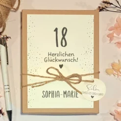Personalisierte Geschenkbox zum 18. Geburtstag – Kreative Geldgeschenk Verpackung mit Karte & Säckchen