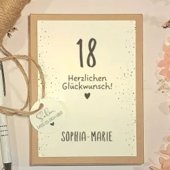 Personalisierte Geschenkbox zum 18. Geburtstag – Kreative Geldgeschenk Verpackung mit Karte & Säckchen