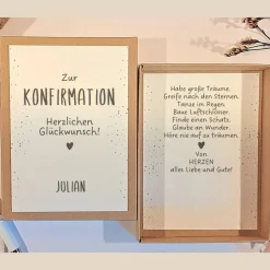 Personalisierte Geschenkbox zur Konfirmation – Stilvolle Geldgeschenk Verpackung mit Karte & Namen