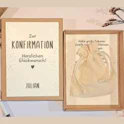 Personalisierte Geschenkbox zur Konfirmation – Stilvolle Geldgeschenk Verpackung mit Karte & Namen