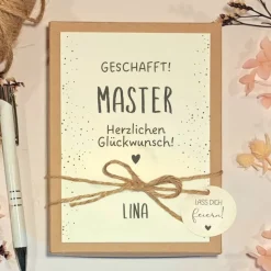 Personalisierte Geschenkbox Masterabschluss – Geldgeschenk Verpackung & Karte
