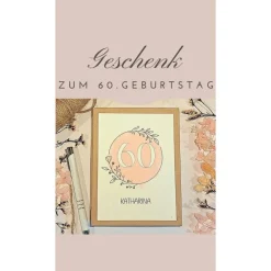Personalisierte Geschenkbox 60. Geburtstag – Geldgeschenk & Glückwunsch für Frauen