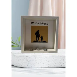 Personalisierte Geschenke handmade für Vater und Sohn – Maritimer Bilderrahmen mit Deko der Küste