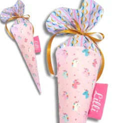 Personalisierte Geschwistertüte Einhorn – Kleine Schultüte mit Namen für den KiTa-Start