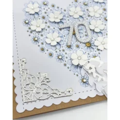 Personalisierte Glückwunschkarte mit Herzen und Jahreszahl – Handgemachte Jubiläumskarte