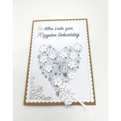Personalisierte Glückwunschkarte mit Herzen und Jahreszahl – Handgemachte Jubiläumskarte