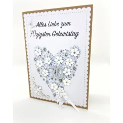 Personalisierte Glückwunschkarte mit Herzen und Jahreszahl – Handgemachte Jubiläumskarte