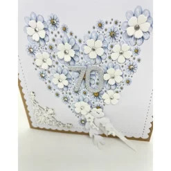 Personalisierte Glückwunschkarte mit Herzen und Jahreszahl – Handgemachte Jubiläumskarte