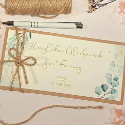 Personalisierte Glückwunschkarte zur Firmung – Handgemachte Geschenkkarte mit Namen & Datum