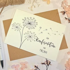 Personalisierte Glückwunschkarte zur Konfirmation – Einzigartige Karte mit Namen für Konfirmanden, Klappkarte A6 mit Umschlag