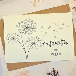 Personalisierte Glückwunschkarte zur Konfirmation – Einzigartige Karte mit Namen für Konfirmanden, Klappkarte A6 mit Umschlag