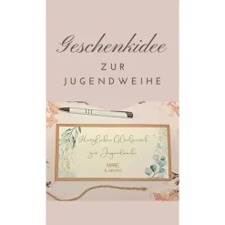 Personalisierte Glückwunschkarte zur Jugendweihe – Stilvolle Geldgeschenk-Karte mit Name & Datum