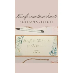 Personalisierte Glückwunschkarte zur Konfirmation mit Namen – Handgemachte Geschenkkarte für Geldgeschenke