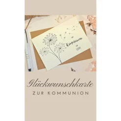 Personalisierte Glückwunschkarte zur Kommunion – Individuelle Karte für die Erstkommunion mit Namen