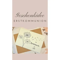 Personalisierte Glückwunschkarte zur Kommunion – Individuelle Karte für die Erstkommunion mit Namen