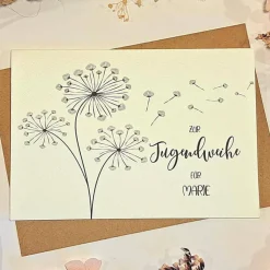 Personalisierte Glückwunschkarte zur Jugendweihe mit Name | Karte & Umschlag