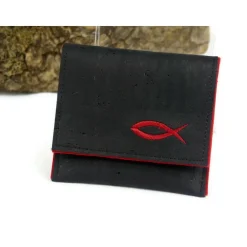 Personalisierte Gotteslobhülle & Bibelhülle aus schwarzem Kork – Geschenk zur Kommunion, Konfirmation & Firmung