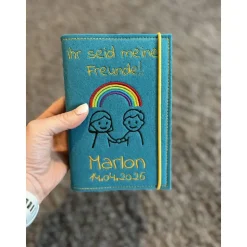 Personalisierte Gotteslobhülle aus Filz – Ihr seid meine Freunde 2026 - mit Name und Datum