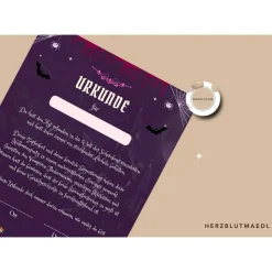Personalisierte Halloween-Urkunden - Perfekt für Halloweenpartys und DIY-Projekte - digitaler Download DIN A4 | Spiele f