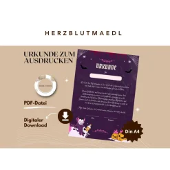 Personalisierte Halloween-Urkunden - Perfekt für Halloweenpartys und DIY-Projekte - digitaler Download DIN A4 | Spiele f