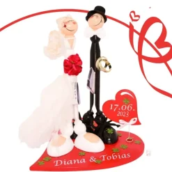 Personalisierte, handgefertigte Holzfiguren als kreatives Geldgeschenk zur Hochzeit