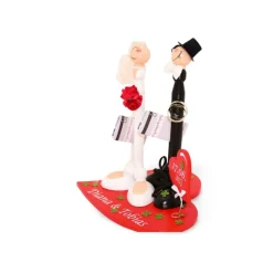 Personalisierte, handgefertigte Holzfiguren als kreatives Geldgeschenk zur Hochzeit