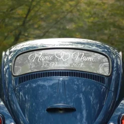 Personalisierte Hochzeitsaufkleber mit Namen – Liebevolle Sticker für Hochzeitsdeko – 60 cm, 16 Farben, wetterfest & abl