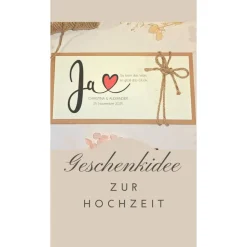 Personalisierte Hochzeitskarte mit Herz & Vintage-Design – Glückwunschkarte zur Hochzeit mit Namen & Datum