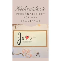 Personalisierte Hochzeitskarte mit Herz & Vintage-Design – Glückwunschkarte zur Hochzeit mit Namen & Datum