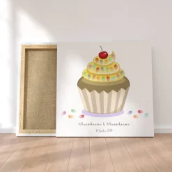 Personalisierte Hochzeitsgästebuch Leinwand – Wedding Tree Fingerabdruck mit Herzen & Namen – Geschenk Brautpaar 50x50 c