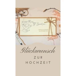 Personalisierte Hochzeitskarte für Reiseliebhaber – Geldgeschenk & Gutschein stilvoll verpacken