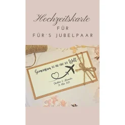Personalisierte Hochzeitskarte Reise – Geldgeschenk & Gutschein Verpackung, minimalistisch, Kraftkarton
