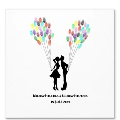 Personalisierte Hochzeitsgästebuch Leinwand – Fingerabdruck Wedding Tree mit Namen – Unvergessliches Hochzeitsgeschenk 5