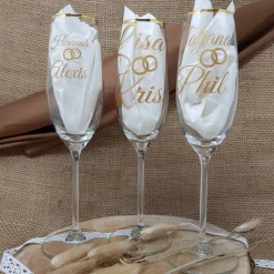 Personalisierte Hochzeitsaufkleber für Sektgläser, Geschenkboxen oder Schatullen in versch. Farben/Größen