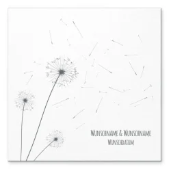 Personalisierte Hochzeitsgästebuch Leinwand – Wedding Tree Fingerabdruck mit Herzen & Namen – Geschenk Brautpaar 50x50 c