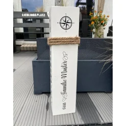 Personalisierte Holzsäule Zuhause – Familien Deko für Eingangsbereich, Geschenk zum Einzug & Hochzeit