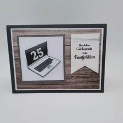 Personalisierte Jubiläumskarte zum 5/10/15/20/25/30/35/40 Firmen-, Betriebs- oder Dienstjubiläum – Handgemacht